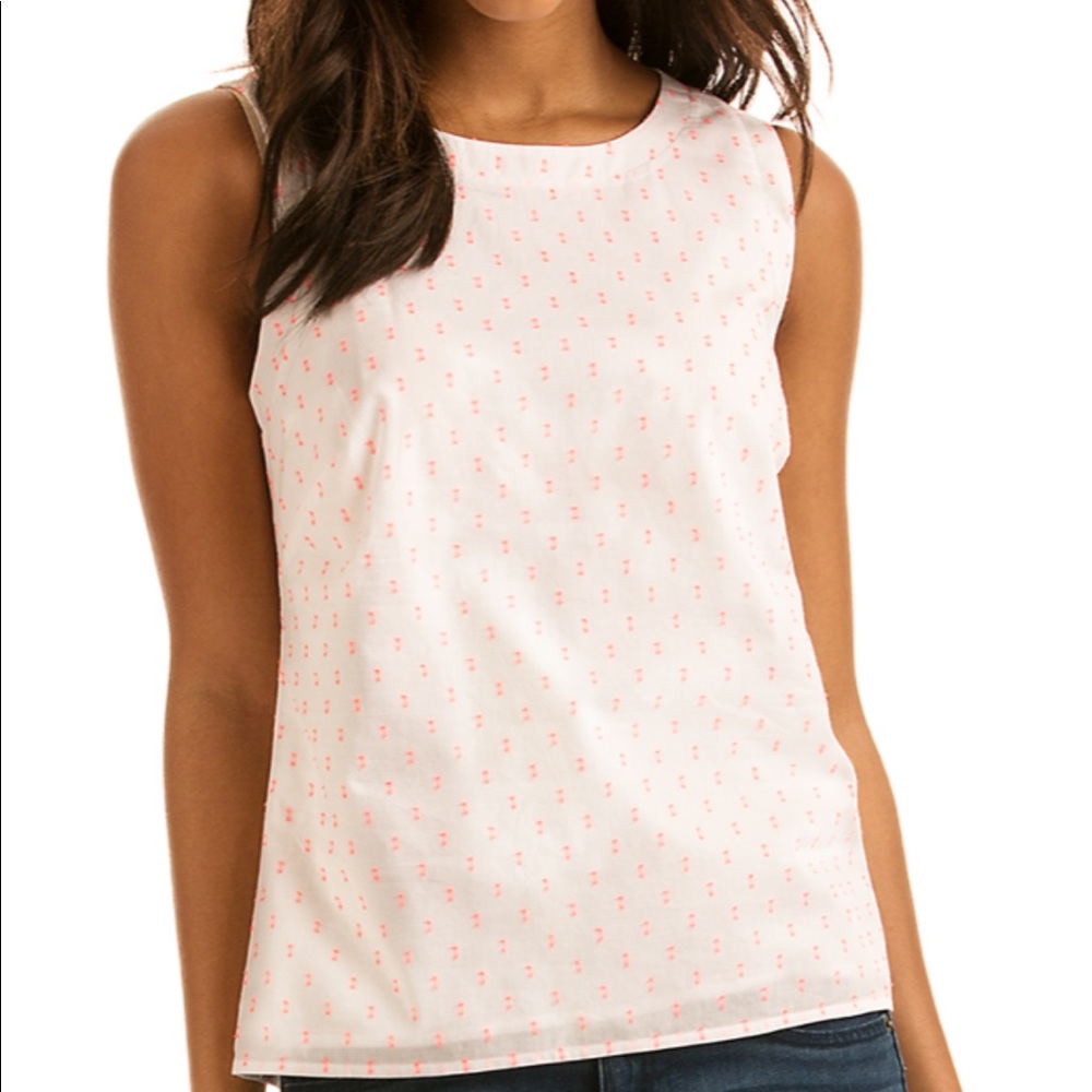 Vineyard Vines Neon Pink Dot Pleat Back Top. NWT!